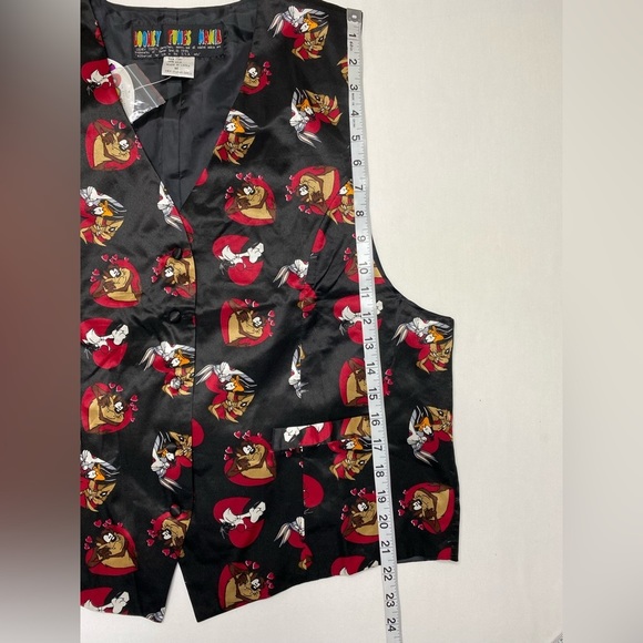 UNISEX LOONEY TUNES MANIA 100% SILK BUTTON UP VEST! - Picture 14 of 16
